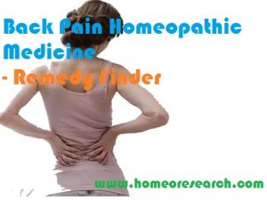 Back Pain Homeopathic Medicine - Remedy Finder - Homeoresearch.com